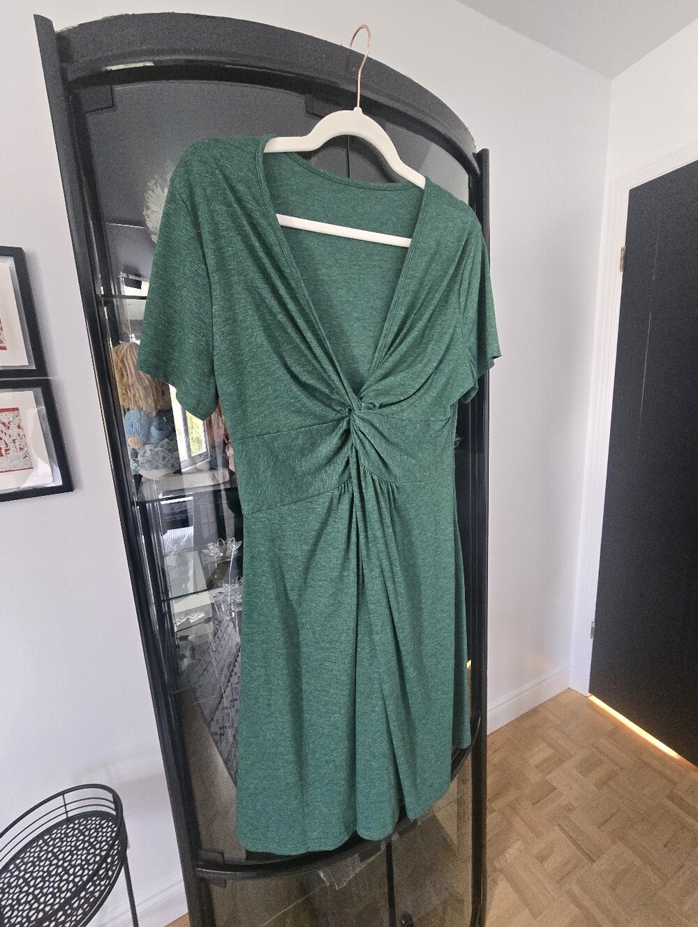 Women's Green Twist-Front Dress